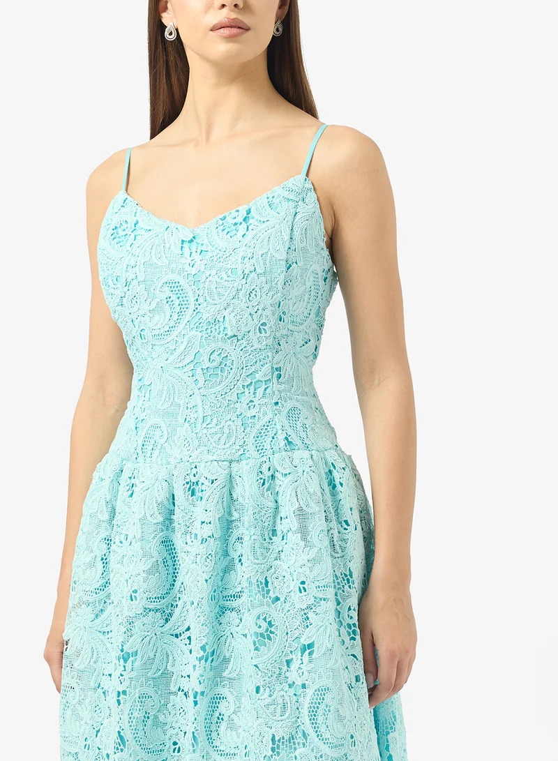 Just Me  Strappy Lace Detailled Midi Dress for Women | Best Price UAE